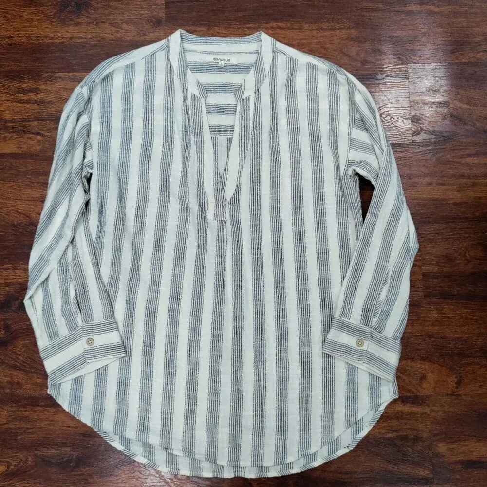 Ripcurl Beach Surf Boho Classic Surf Striped Long Sleeve Shirt Women's Small - Picture 7 of 14